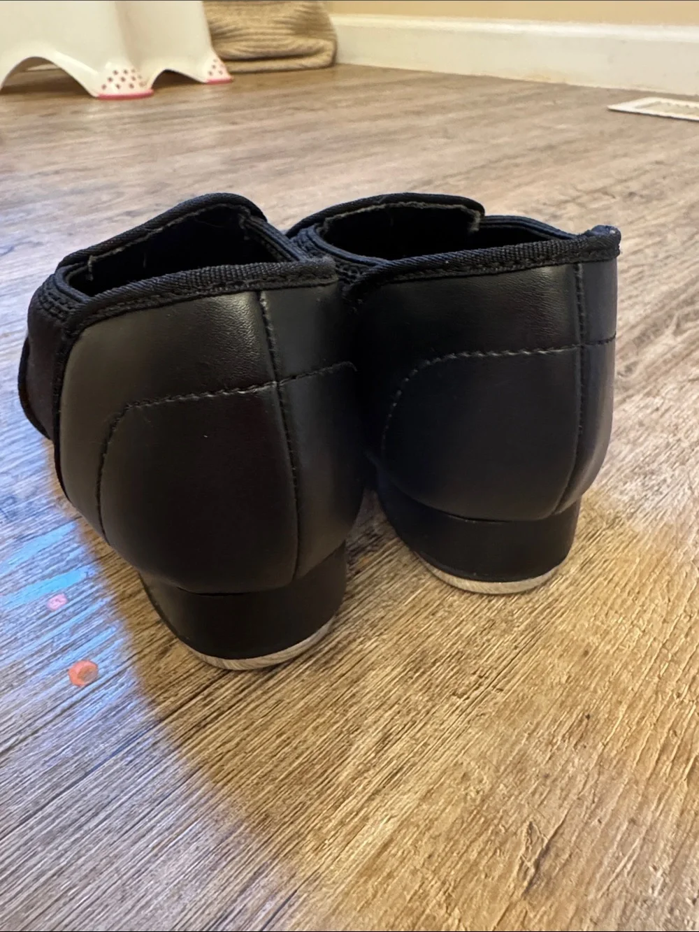 Weissman Black Kids Tap Shoes with Silver Plates